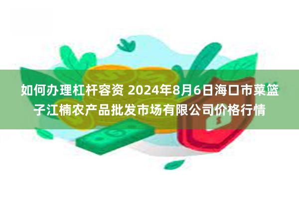 如何办理杠杆容资 2024年8月6日海口市菜篮子江楠农产品批发市场有限公司价格行情